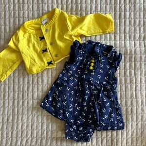 Carter's Yellow and Blue Nautical Baby Outfit